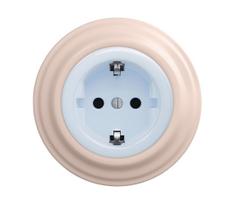 Reblig - Retro namų rozetė su rėmeliu SCHUKO 230V/16A mėlyna/vintažinė rožinė