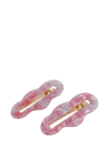 Pipol's Bazaar - Jolly Snap Marble Pink 2 Pcs - Plaukų segtukas - Rožinė