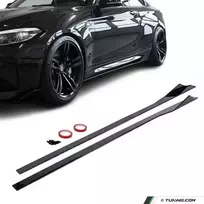 WR Poslenksčiai / Slenksčių Apdailos, komplektas skirtas BMW M2 F87 (16-21), juodi blizgūs