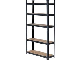 Metalinis sandėliavimo stelažas | 180 x 90 x 30 cm | 500 kg | 5 lentynos (78484)