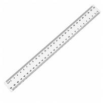 Plastikinė liniuotė su dvipuse skale, skaidri, 30 cm