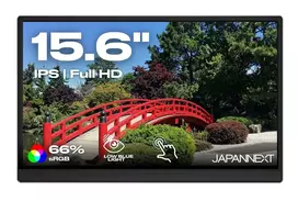 JAPANNEXT JN-MD-i156F-T-LE 15.6 inch IPS Full HD Touchscreen Portable Monitor su Mini HDMI, USB-C, įmontuotais garsiakalbiais, juoda