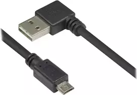 GoodConnections USB 2.0 EASY Angled A to Micro-B Cable 0.5m Black