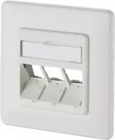 METZ CONNECT 130B20D31002KE Keystone 3-Port Flush-Mount Data Outlet Empty Pure White