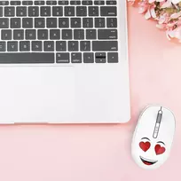INCA belaidė pelė 1200 DPI 3 mygtukai 2,4 GHz USB-A WEENY Emoji balta (IWM-245RB)