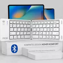 INCA Sulankstoma Bluetooth 5.0 klaviatūra IBK-580BT, plona, USB-C, QWERTY, juoda