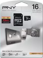 PNY Technologies HP High Performance MicroSDHC Card 16GB Class 10 U1 su SD adapteriu