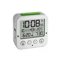 TFA 60.2528.54 Bingo Silver RC Alarm Clock with Temperature Display