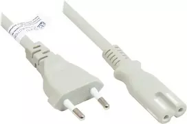 GoodConnections Euro Power Cable Euro Plug Type C (Straight) to C7/Euro 8 Socket (Straight), Grey, 0,75 mm², 1,8 m, Good Connections® (P0370-GR018)