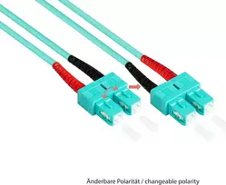 GoodConnections Šviesolaidinis jungiamasis laidas Duplex OM3 50/125 SC/SC 15m Aqua LSZH