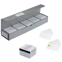 ICO MAGCARD250 Magnetinės juostos kortelės, 250 vnt. pakuotė, baltos PVC plastikinės kortelės su HiCo magnetine juosta, 30 mil, kreditinės kortelės dydžio