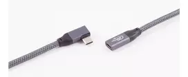 ShiverPeaks USB 3.2 prailginimo laidas 90° kampu Type-A kištukas į lizdą 0,25 m juodas