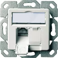 Telegärtner AMJ45 duomenų lizdo modulis Cat5e 2xRJ45 ekranuotas baltas