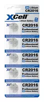 XCell CR2016 ličio monetinė baterija 3V 80mAh – 5 vnt. pakuotė