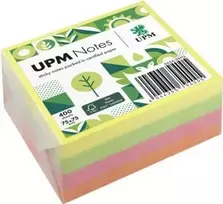 UPM Notes Brilliant Mix Sticky Notes 400 Sheets Yellow Pink Green 76x76mm 3 Pads