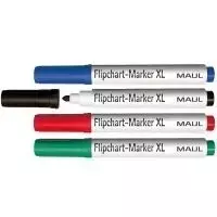 MAUL Flipchart Marker Set Round Tip 2.0-2.5mm 4-Pack Assorted Colours