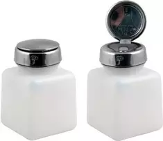 EFB Electronics Alkoholio dozatorius PE su tampono drėkintuvu, tuščias, 200 ml, baltas/permatomas