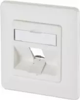 METZ CONNECT Keystone 1-Port Flush-Mount Wall Outlet Pure White (RAL 9010) 130B20D11002KE