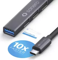 PureLink sonero USB 3.2 Gen1x1 Hub - 4 Port USB-A Male - 0.50m - Space Grey