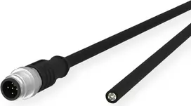 METZ CONNECT tinklo kabelis 5-pin M12-A (S) iki neužbaigto galo 1 m Neekranuotas Halogen-free Suvyta juoda A-coded