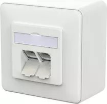 METZ CONNECT E-DAT C6A IDC Surface Mount Outlet Traffic White - Network Accessory