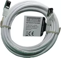 IT-BUDGET Full Copper Premium Patch Cable - Flex AWG 26 - Cat.8.1 - 2000 MHz - Halogen-Free - PoE+ - 40Gbit - White - 5 m (90ITBFLEX81PK5W)