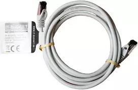 IT-BUDGET Full Copper Premium Patch Cable - Flex AWG 26 - Cat.8.1 - 2000 MHz - Halogen-Free - PoE+ - 40Gbit - Grey - 3 m (90ITBFLEX81PK3G)