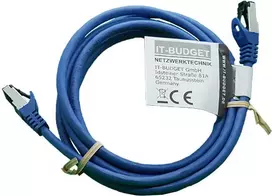 IT-BUDGET Full Copper Premium Patch Cable - Flex AWG 26 - Cat.8.1 - 2000 MHz - Halogen-Free - PoE+ - 40Gbit - Blue - 3 m (90ITBFLEX81PK3B)