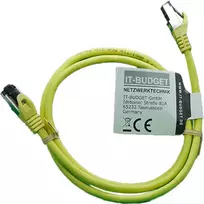 IT-BUDGET Full Copper Premium Patch Cable - Flex AWG 26 - Cat.8.1 - 2000 MHz - Halogen-Free - PoE+ - 40Gbit - Geltona - 1.5 m