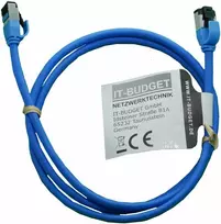 IT-BUDGET Full Copper Premium Patch Cable - Slim AWG 28 - Cat.8.1 - 2000 MHz - Halogen-Free - PoE+ - 40GBit - Blue - 1.5 m (90ITBSLIM81PK15B)