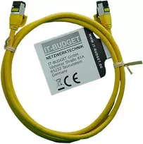 IT-BUDGET Full Copper Premium Patch Cable - Slim AWG 28 - Cat.8.1 - 2000 MHz - Halogen-Free - PoE+ - 40GBit - Geltona - 1,5 m