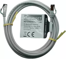 IT-BUDGET Full Copper Premium Patch Cable - Slim AWG 28 - Cat.8.1 - 2000 MHz - Halogen-Free - PoE+ - 40Gbit - Grey - 2 m (90ITBSLIM81PK2G)