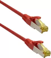 IT-BUDGET Premium Patch Cable Super Flex TPE Cat.6A with Cat.7 Raw Cable 600 MHz Halogen-Free PoE+ 10GBit Red 0.50 m