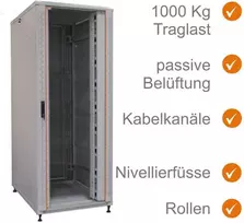 IT-BUDGET 19 colių tinklo spinta SRK - 42U - PxG 800x800 mm - permatomos/plieninės durys - kabelių kanalai - plokščia pakuotė - šviesiai pilka (90ITB19SRK4288GGN)