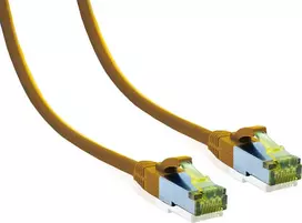 IT-BUDGET Premium Patch Cable Cat.6A su Cat.7 žaliava - 600 MHz - LSZH - PoE+ - 10 Gigabit - Geltona - 0,5 m