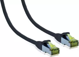 IT-BUDGET Full Copper Premium Patch Cable - Cat.6A su Cat.7 žalvario viela - 600 MHz - Halogen-Free - PoE+ - 10GBit - Juoda - 30 m