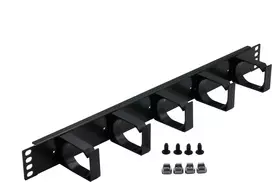 Rockstable 1U 19 inch 5-Port Cable Management Panel - Black - 483 mm - 74 mm (RS19-03)