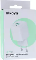 ALKAYA NEXUS GaN 20W USB-C sieninis įkroviklis baltas (CR-50006)