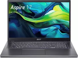 Acer Aspire 17 A17-51M nešiojamas kompiuteris - Intel Core 5 120U 1.4 GHz - 16GB DDR5 RAM - 1.024 TB NVMe SSD - 17.3 inch Full HD LED - Windows 11 Pro - Intel Graphics - Wi-Fi 6E - Bluetooth 5.3 - Sidabrinis/Juodas