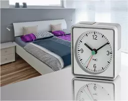 TFA PUSH Electronic Alarm Clock - Analog, Black, 7x7x3.7 cm, AA Battery