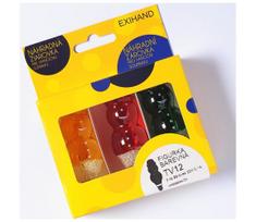 RINKINYS 3 x Atsarginės elektros lemputės FIGURINE E10/20V/0,1A spalvotos