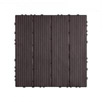 Terasos plytelės, sujungiamas plastikas 30x30x2 cm, tamsiai rudos, lauko grindys