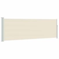 vidaXL Ištraukiama šoninė kiemo pertvara, kreminės spalvos, 100x314cm