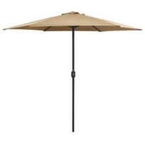 vidaXL Sodo skėtis nuo saulės su aliuminio stulpu, taupe, 270x246cm