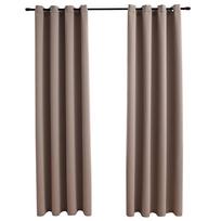vidaXL Naktinės užuolaidos su žiedais, 2vnt., taupe spalvos, 140x245cm