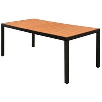 vidaXL Sodo stalas, rudas, 185x90x74cm, aliuminis ir WPC