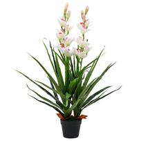 vidaXL Dirbtinė Cymbidium orchidėja su vazonu, 100cm, žalia