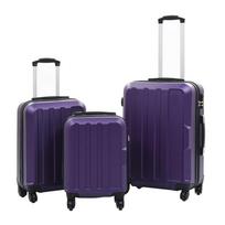 vidaXL Lagaminų su ratukais rinkinys, 3 vnt., violetinis, ABS