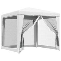 vidaXL Proginė palapinė su 4 tinklinėmis sienomis, balta, 2,5x2,5m