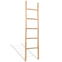 vidaXL Kabykla rankšluosčiams su 5 laipteliais, bambukas,150 cm